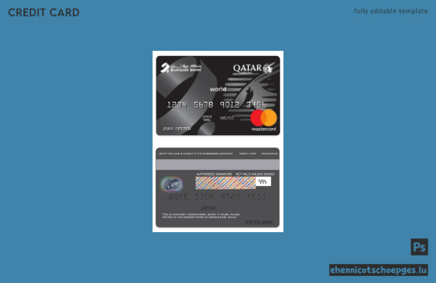 Vorschau einer Beispielkarte der Co-Branding-World-Mastercard von Qatar Burgen Bank und Qatar Airways